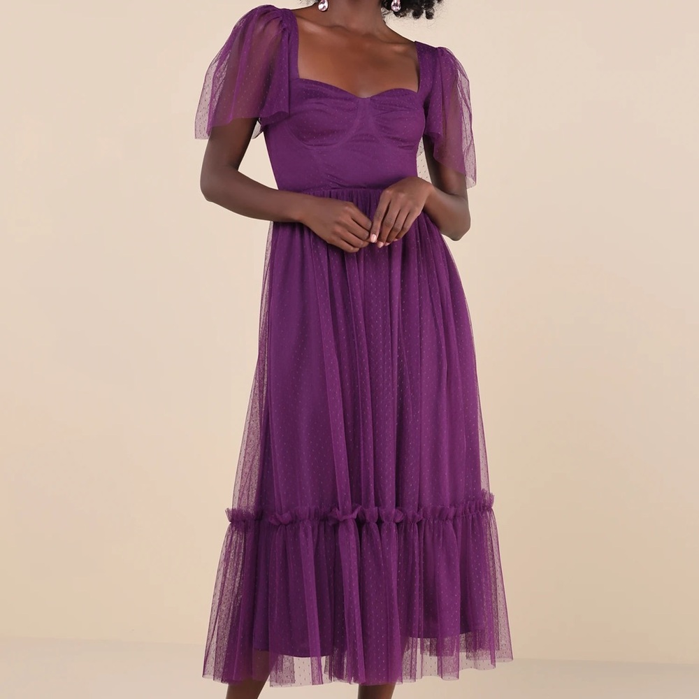 Lulu's Deep Purple Midi Dress